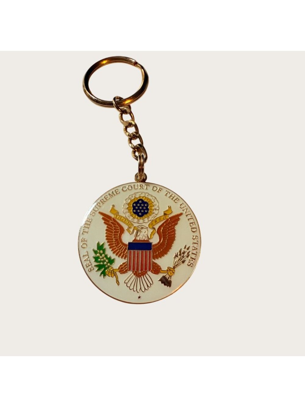 Supreme Court Of The United States Seal Keychain Keyring Gold-Tone Metal Round